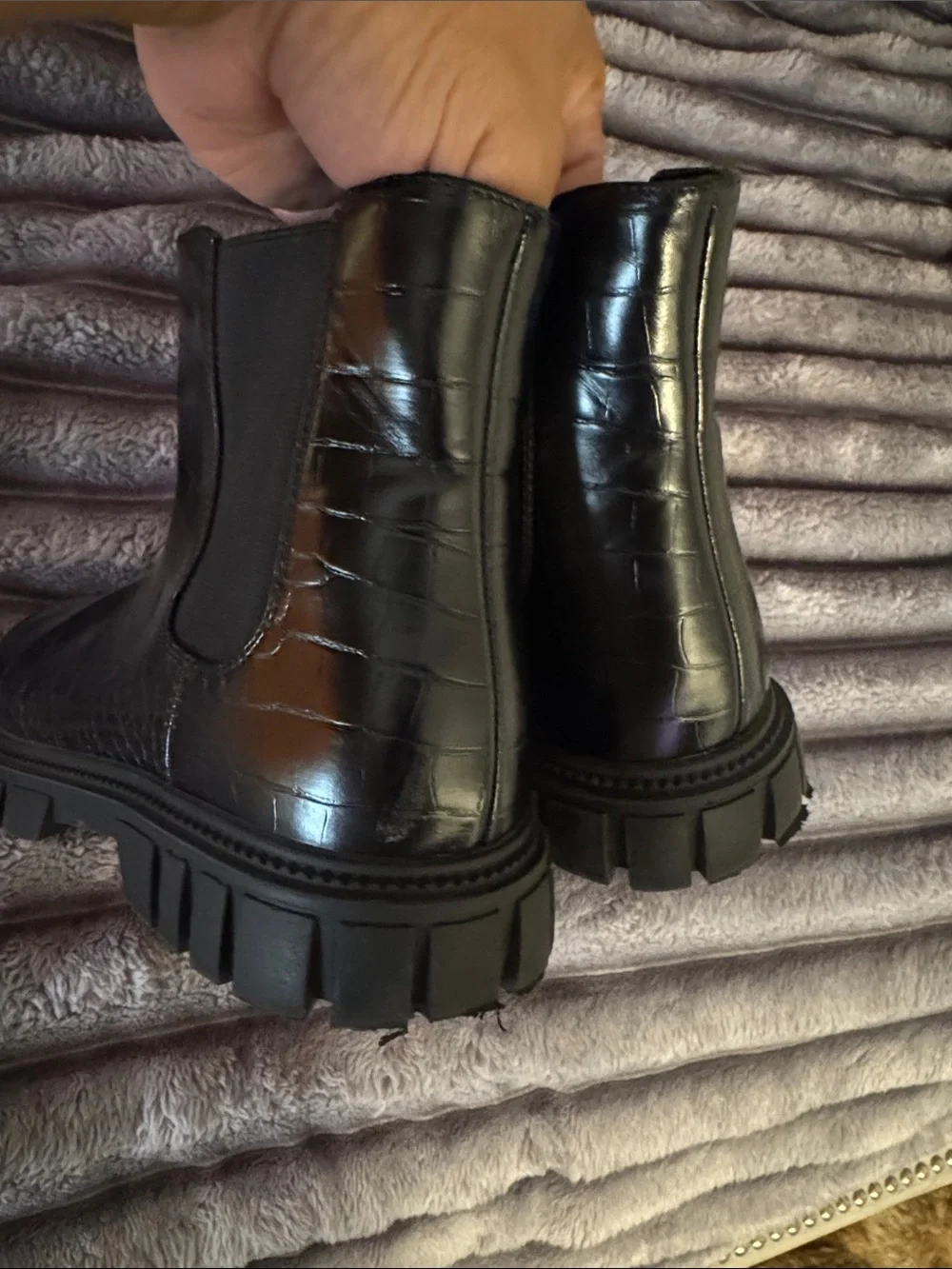 Zara Faux Croc print Chelsea Boots